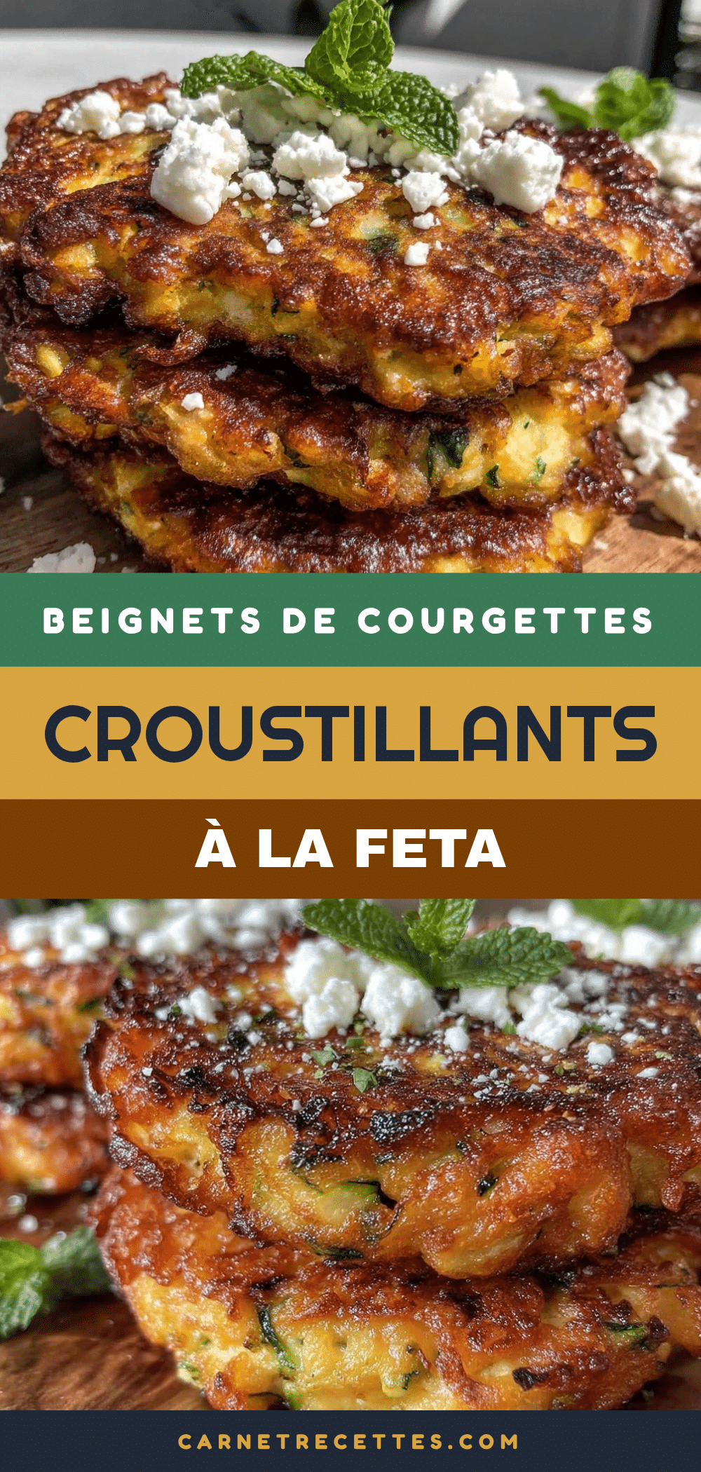 beignets de courgettes à la feta et menthe fraîche recipe