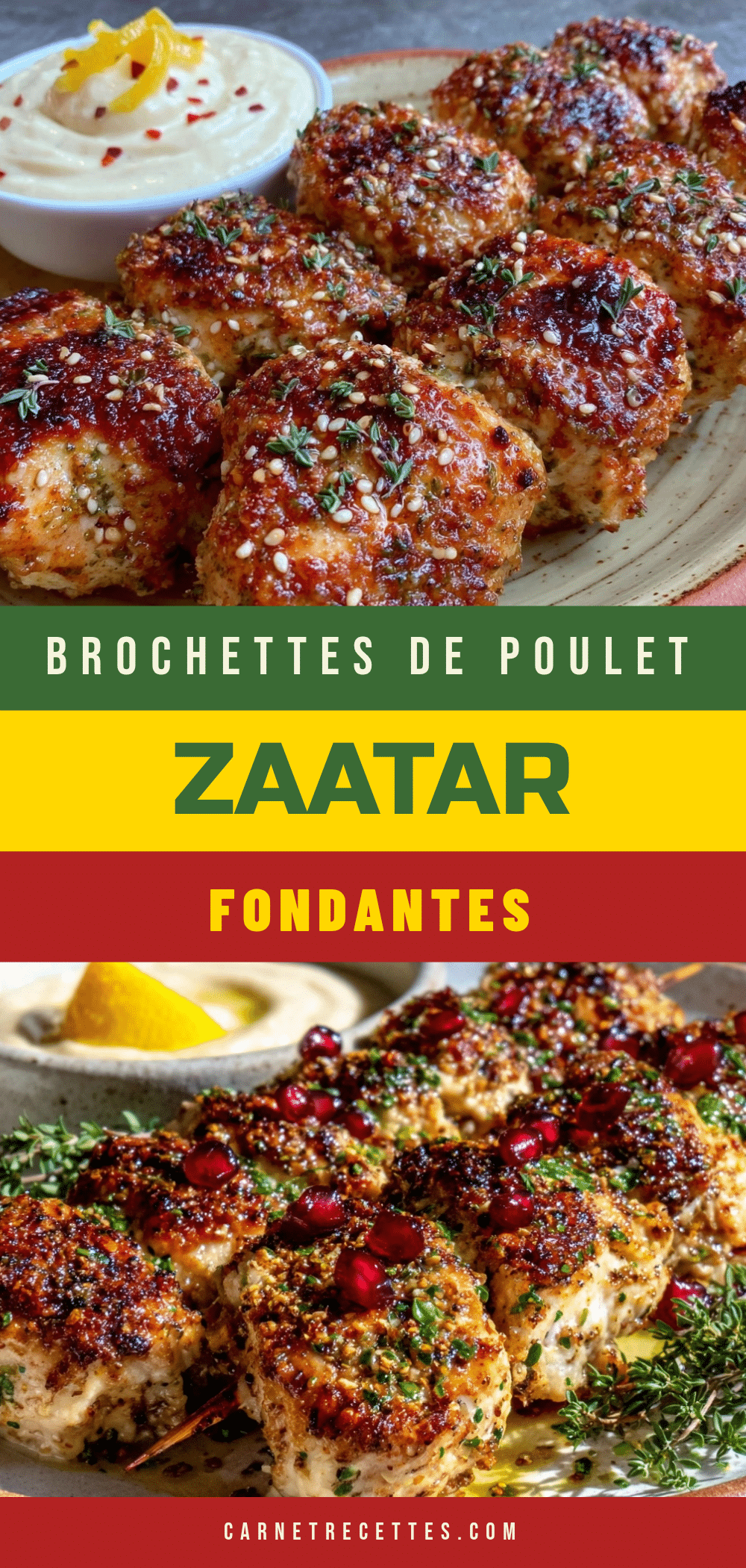 brochettes de poulet mariné au zaatar et yaourt recipe