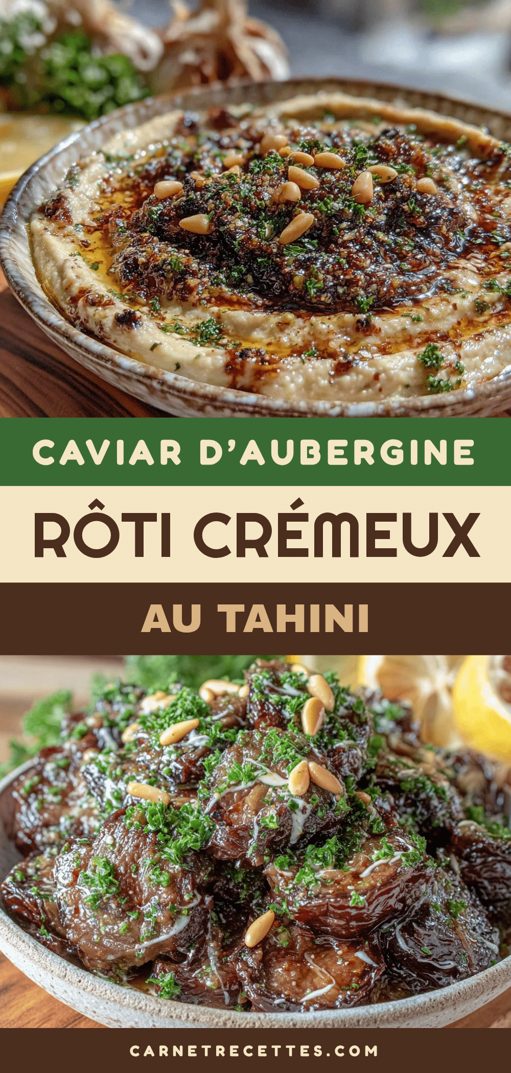 caviar d’aubergine rôti au tahini citronné recipe