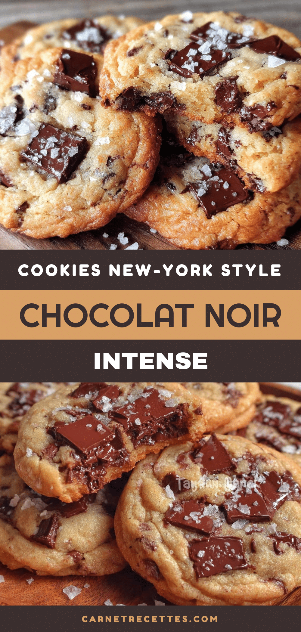 cookies New-York style chocolat noir fleur de sel recipe
