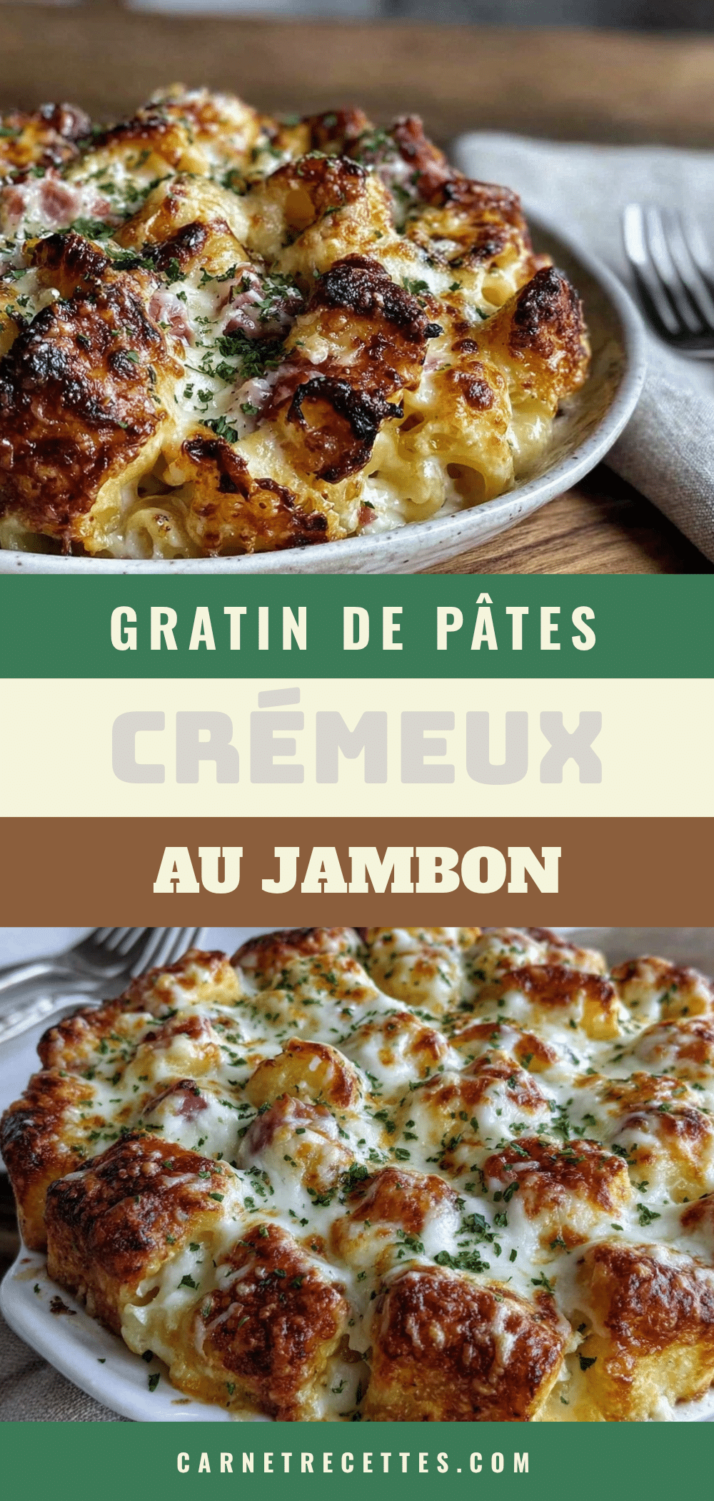 crémeux gratin de pâtes au jambon et béchamel maison recipe