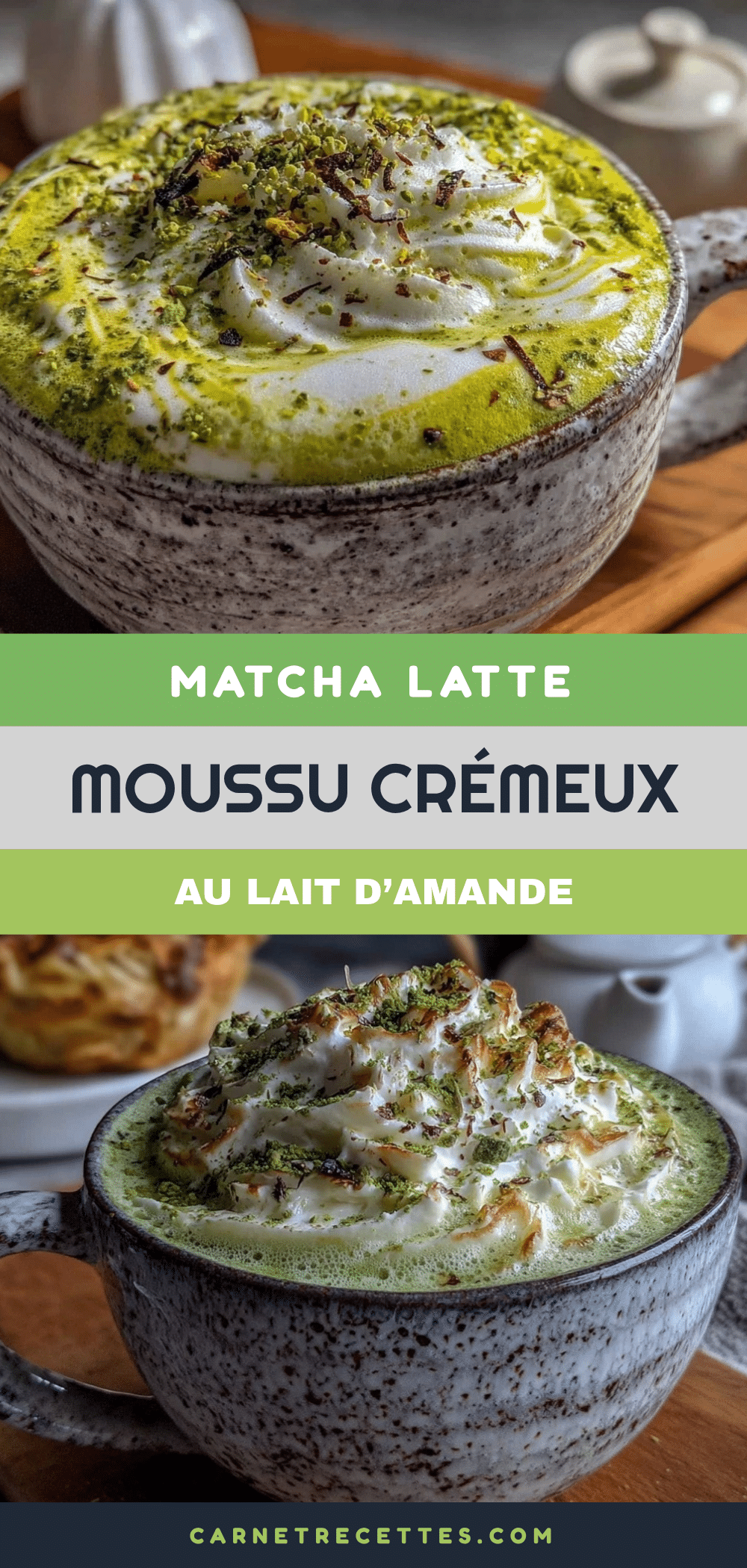 crémeux matcha latte moussu maison au lait d’amande recipe