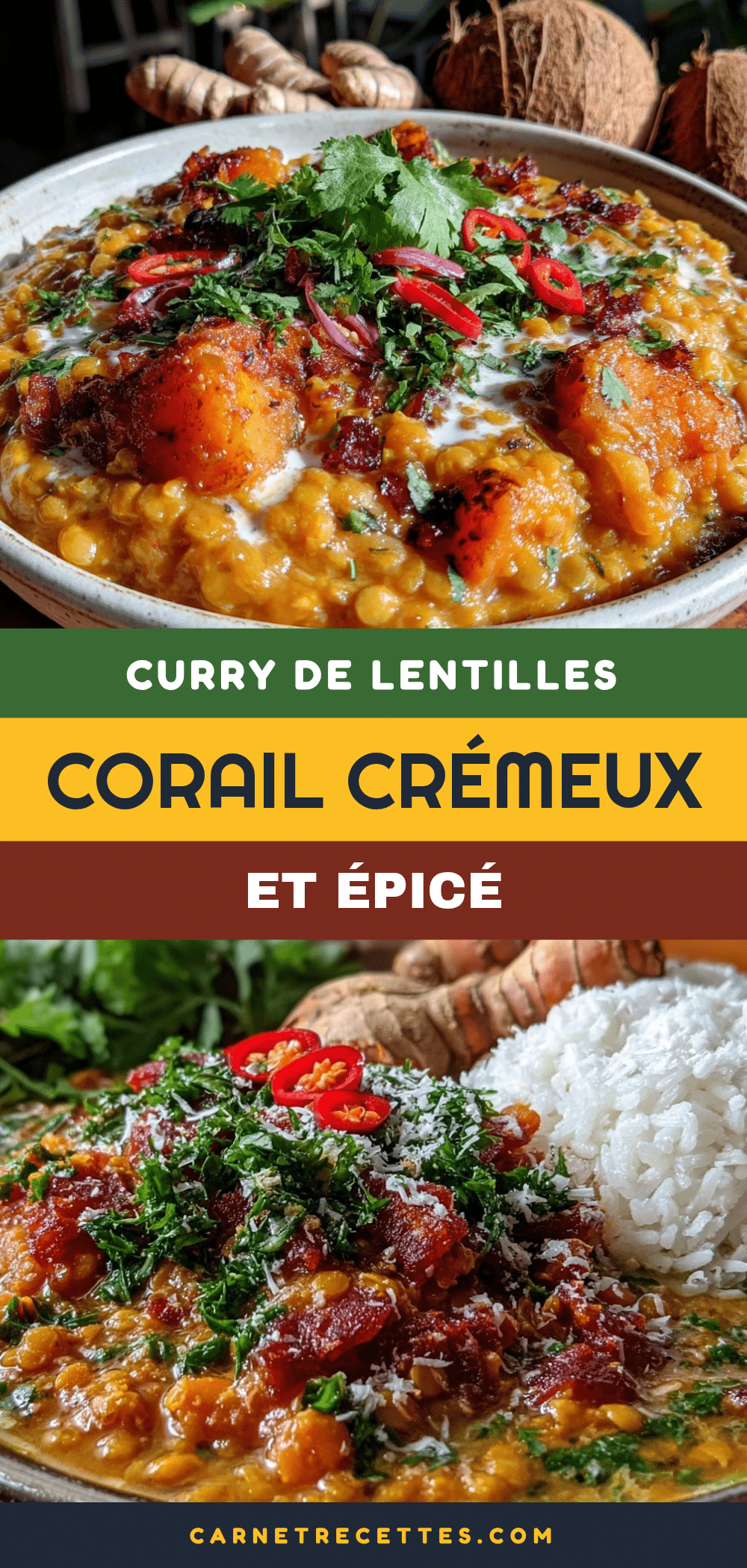 curry de lentilles corail coco-curcuma recipe