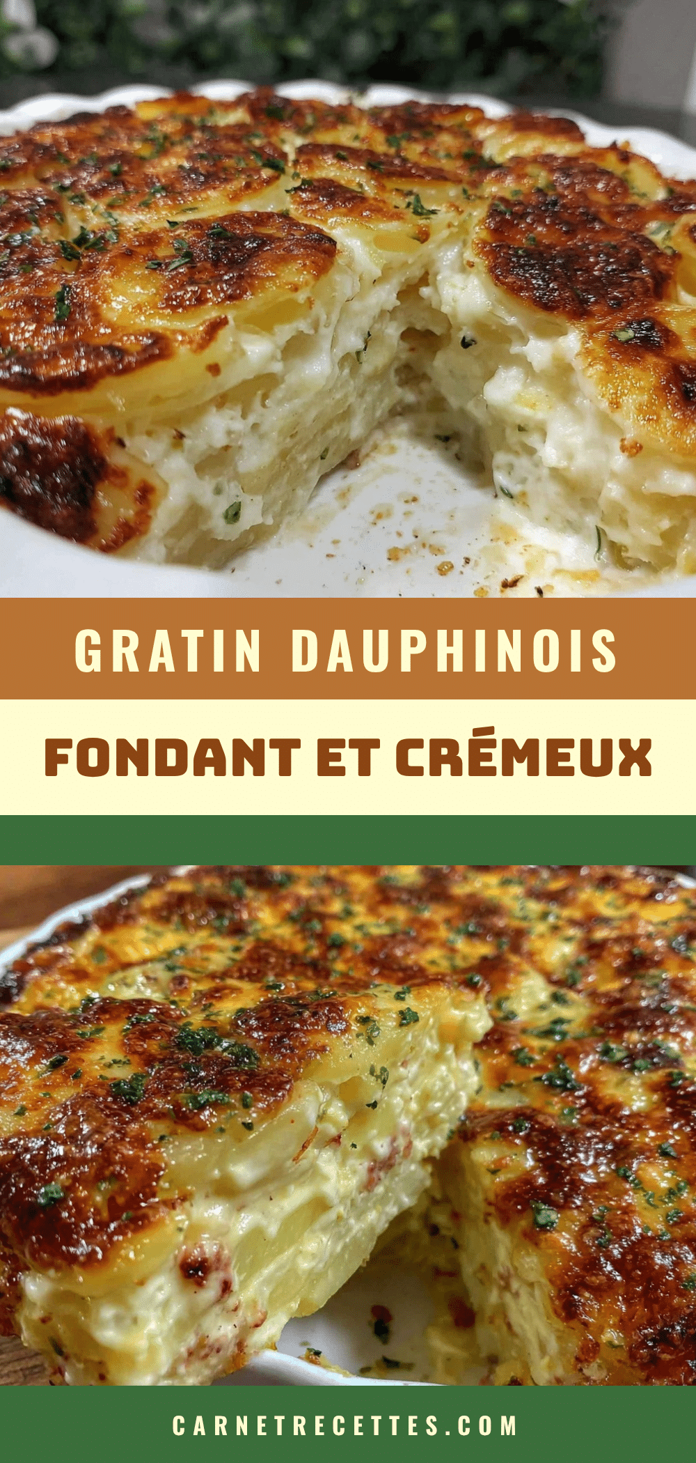 fondant gratin dauphinois à la crème et à l’ail rôti recipe