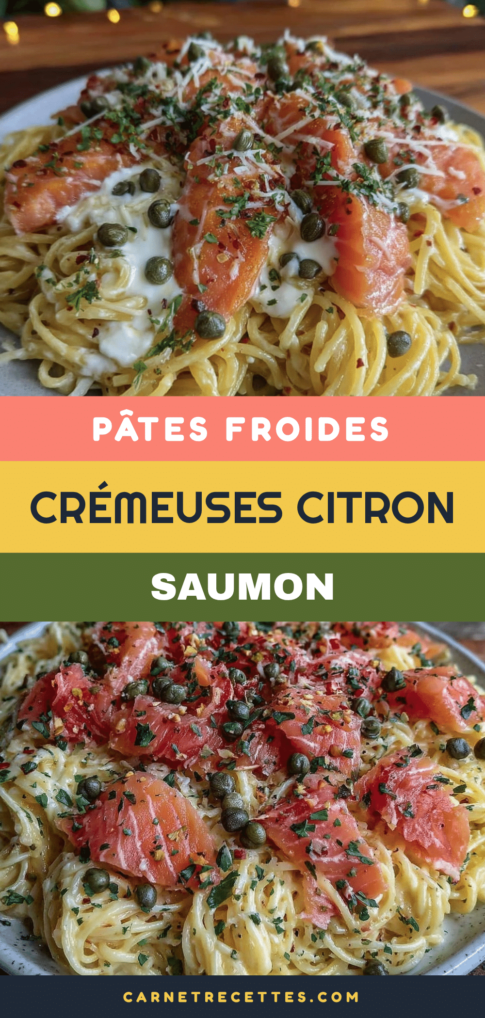 fraîches pâtes froides crème de citron saumon fumé câpres recipe