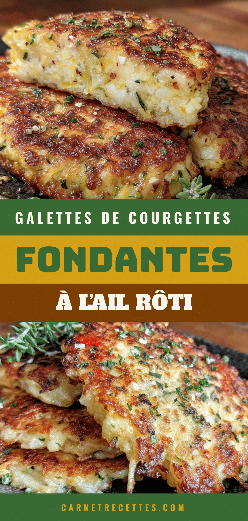 galettes de courgettes à l’ail rôti recipe