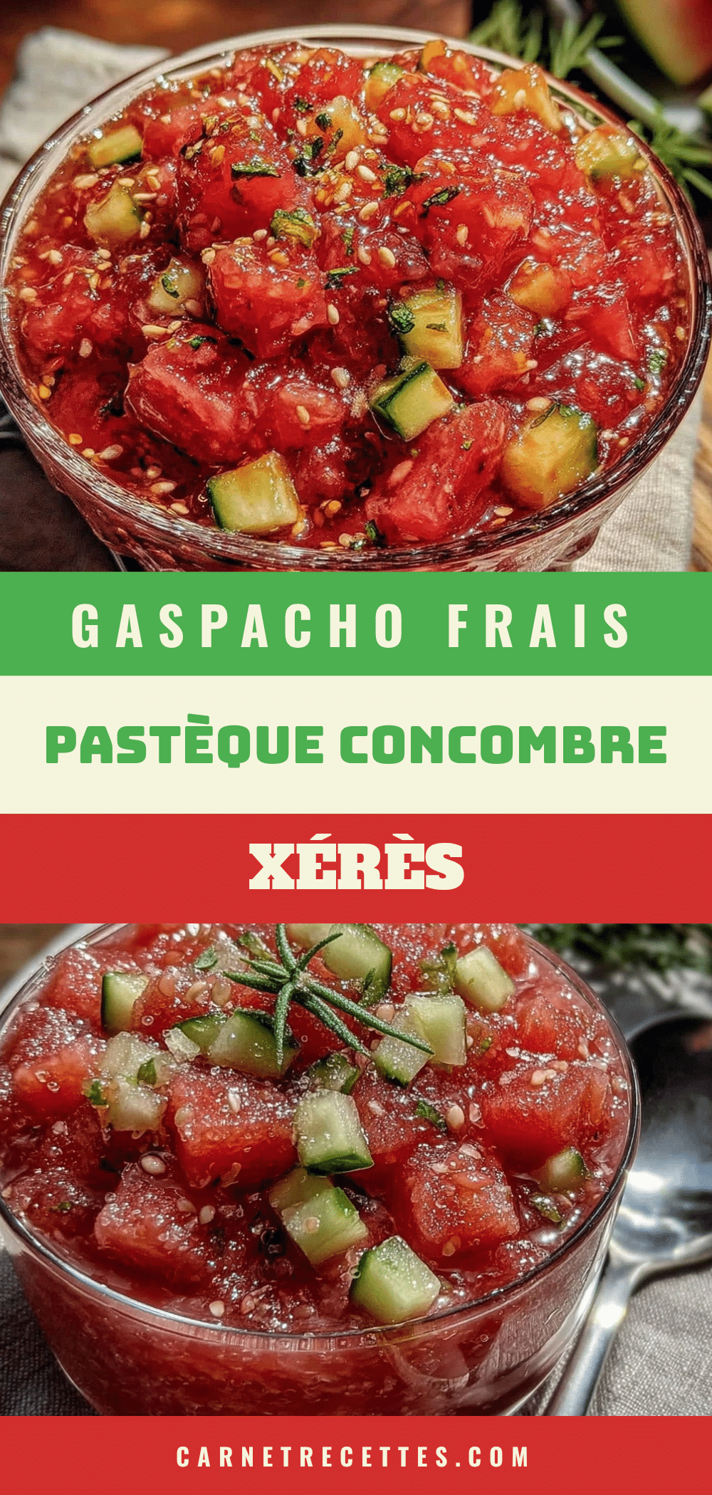 gaspacho de pastèque au concombre recipe