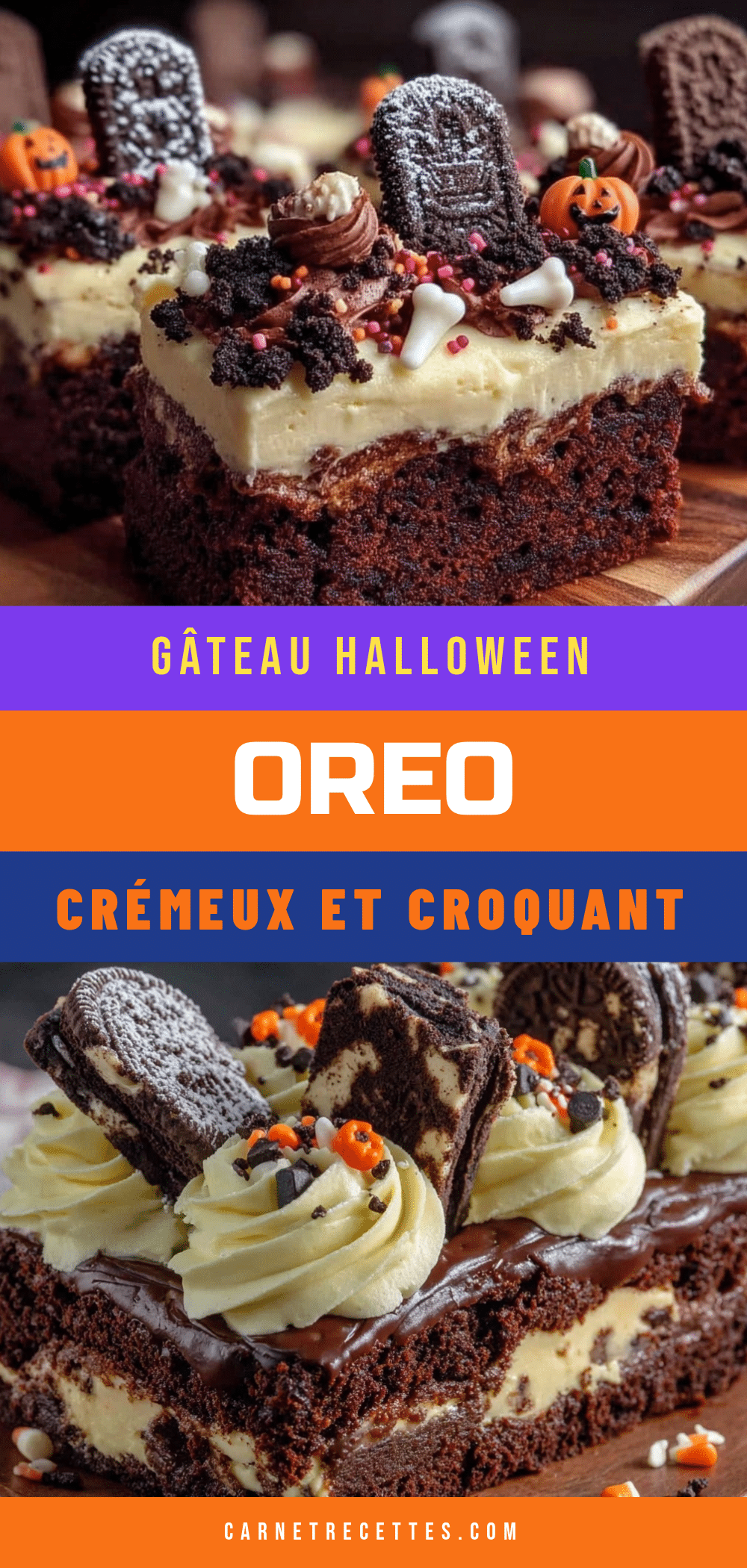 gâteau cimetière Halloween Oreo crème vanille maison recipe