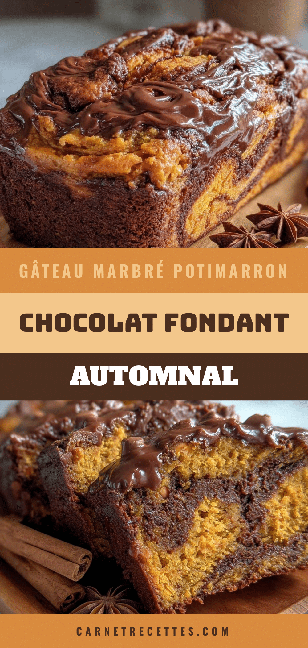 gâteau marbré potimarron-chocolat noir recipe