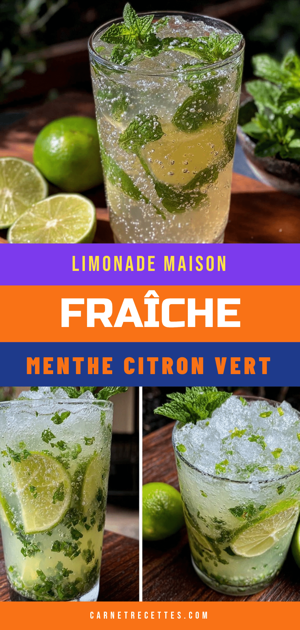 limonade maison menthe citron vert recipe