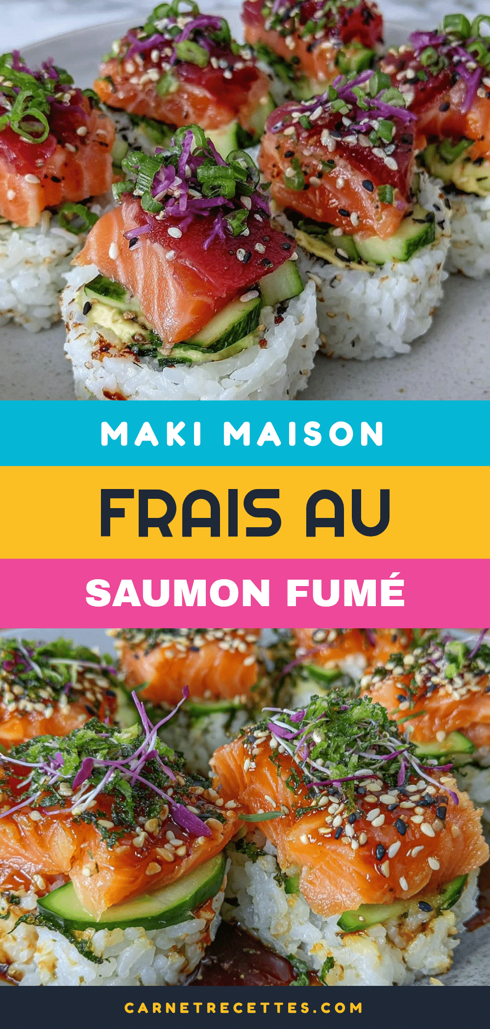 maki maison au concombre et saumon fumé recipe