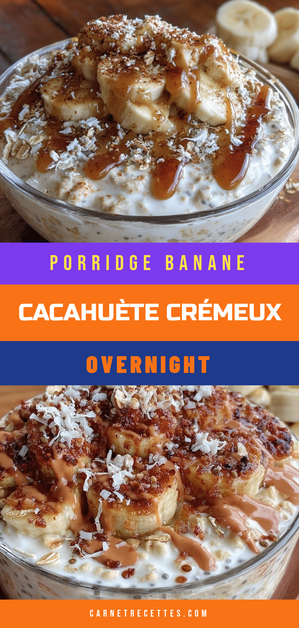 overnight oats banane beurre de cacahuète recipe