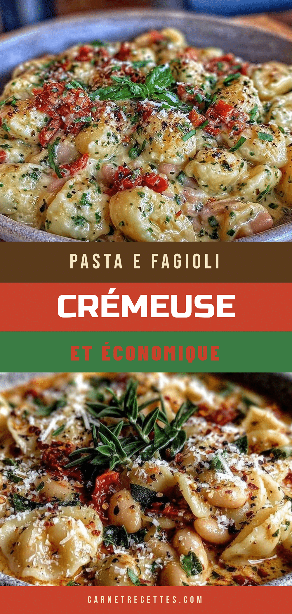 pasta e fagioli crémeuse recipe