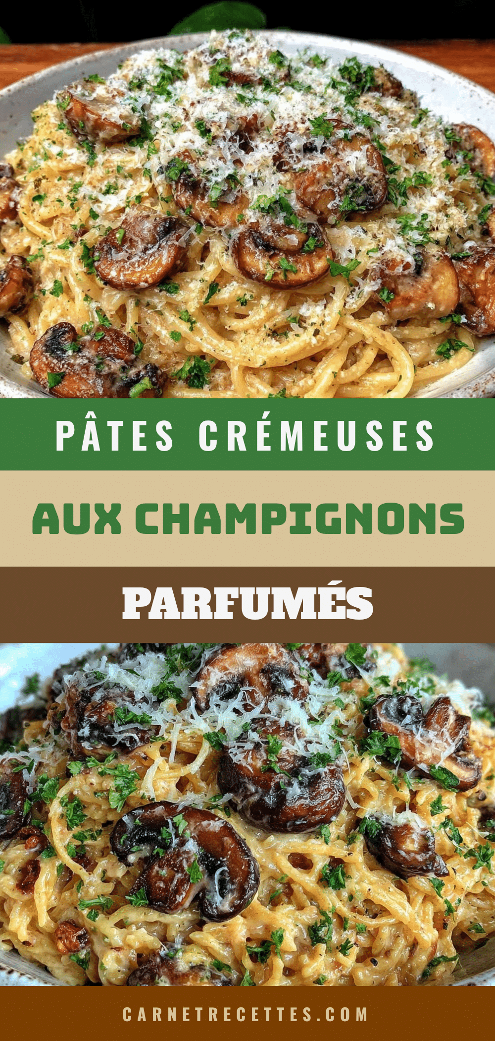 pâtes crémeuses champignons parmesan recipe