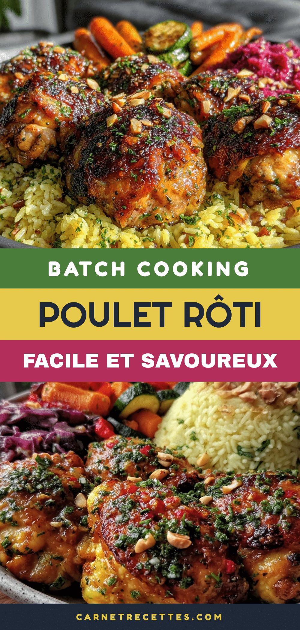 poulet rôti riz pilaf légumes rôtis recipe