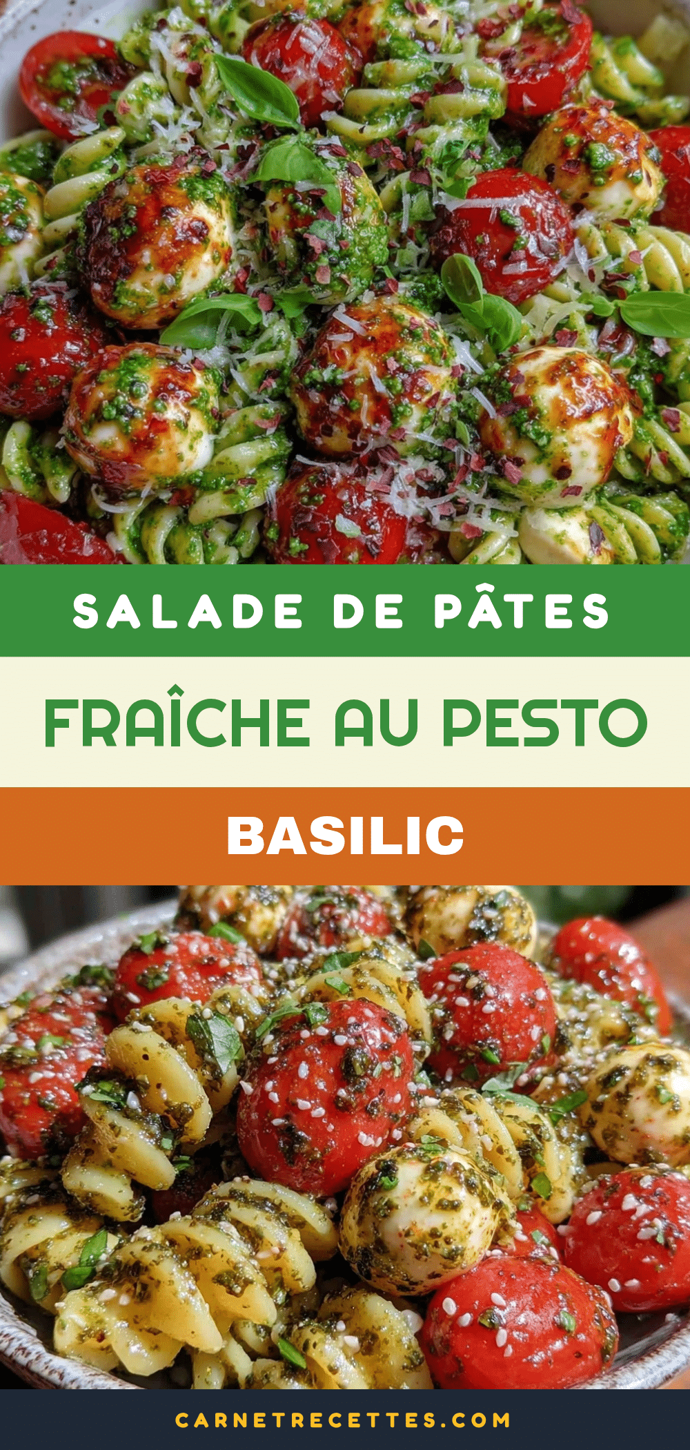 salade de pâtes au pesto basilic recipe
