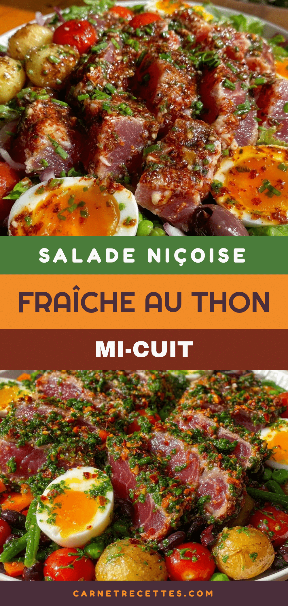 salade Niçoise revisitée au thon mi-cuit recipe