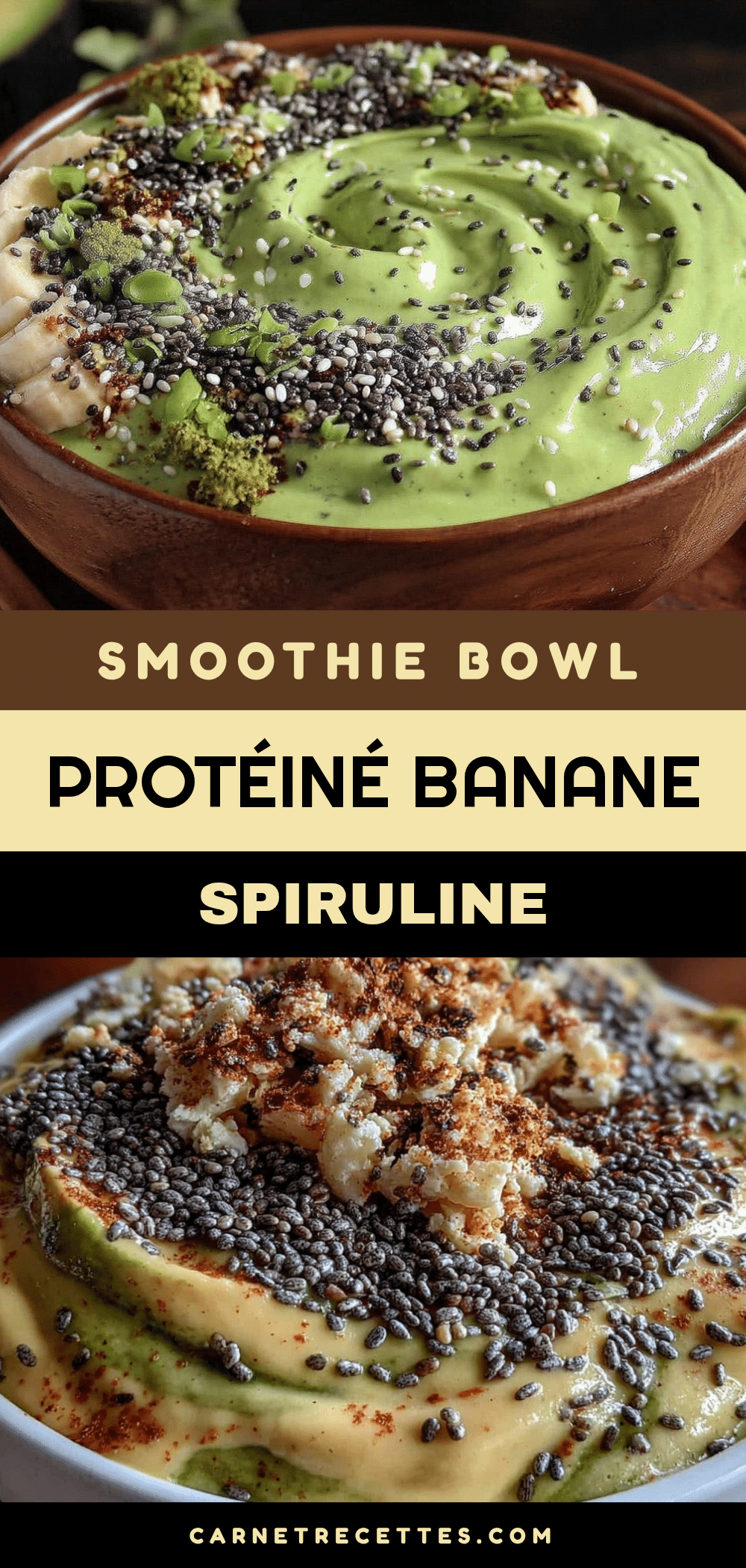 smoothie bowl protéiné banane spiruline recipe