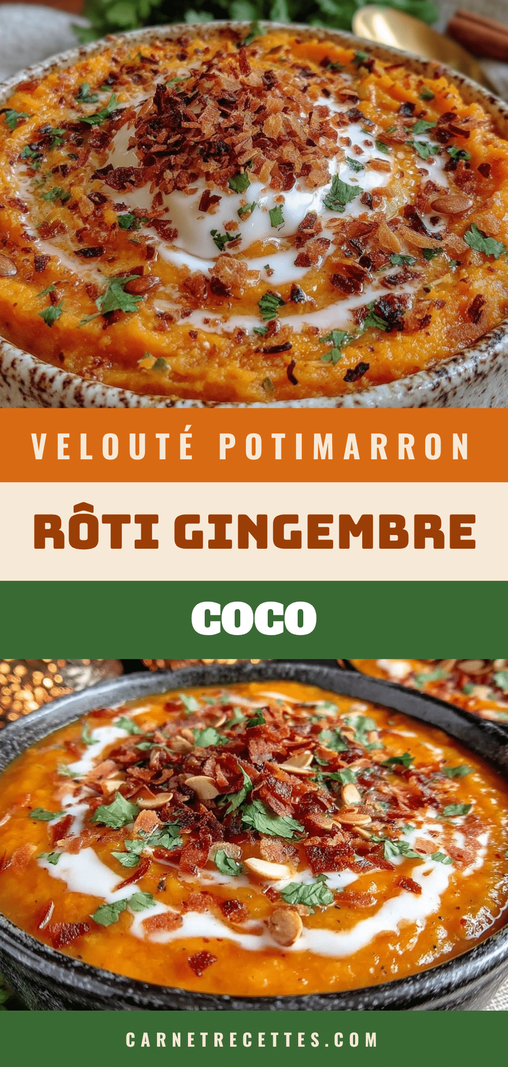 soupe de potimarron rôti au gingembre et lait de coco recipe