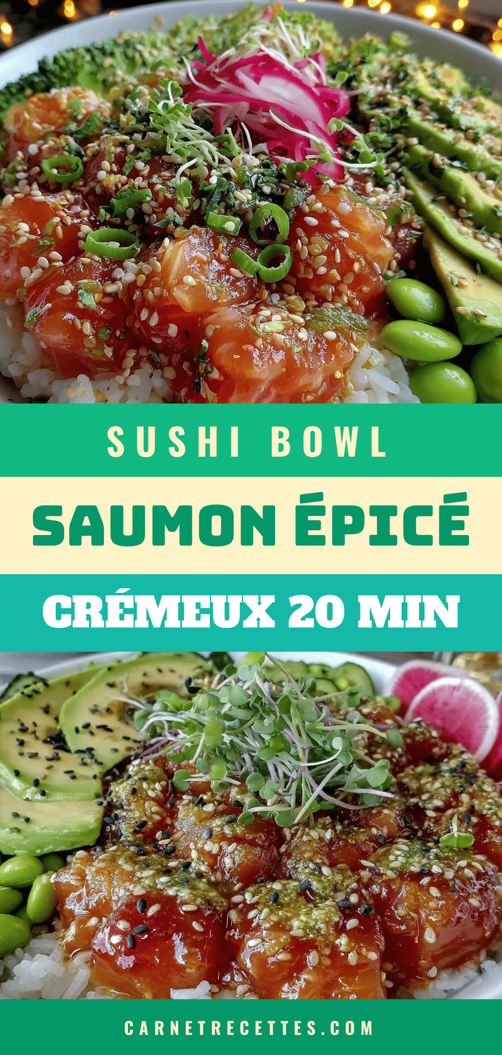 sushi bowl saumon épicé recipe