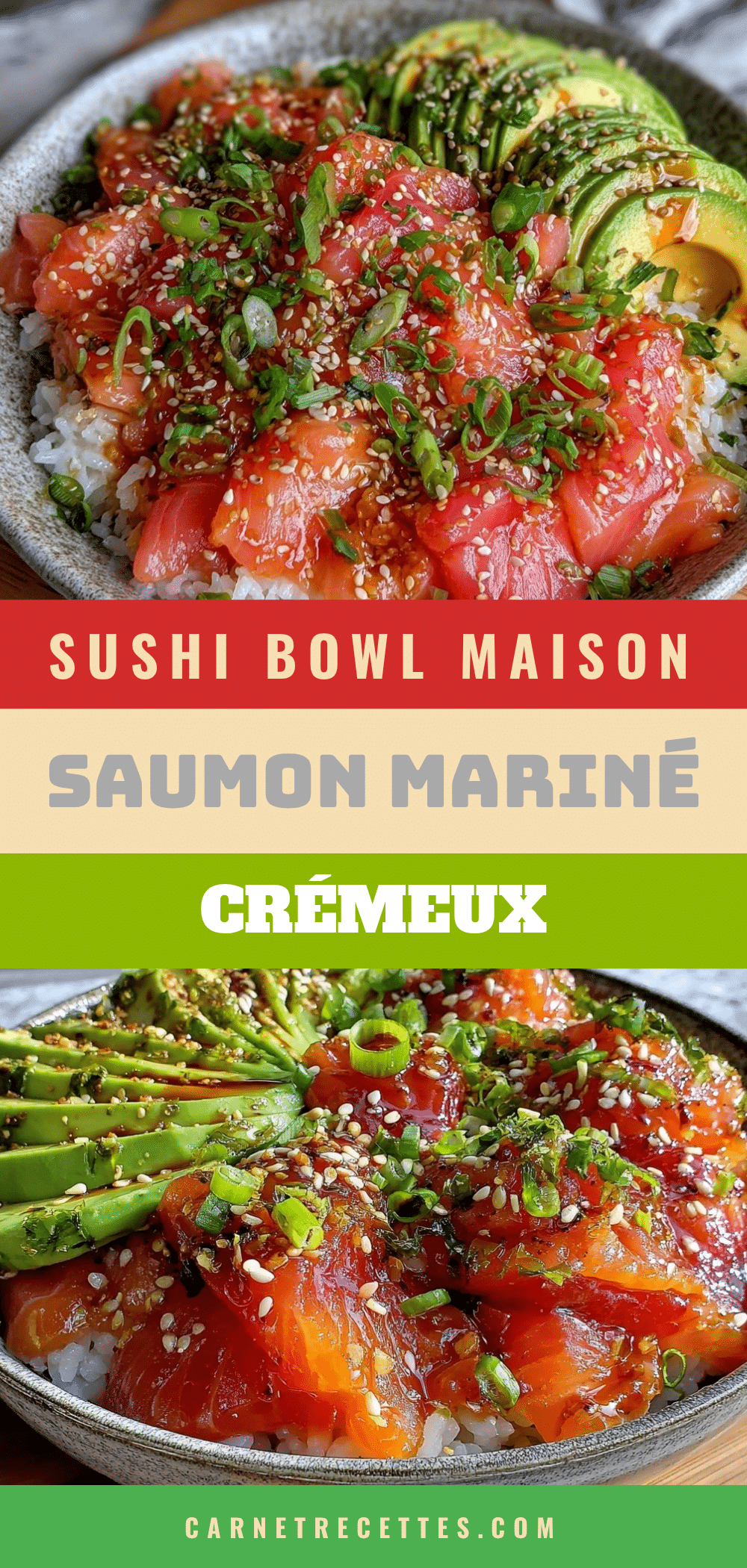 sushi bowl saumon mariné avocat recipe