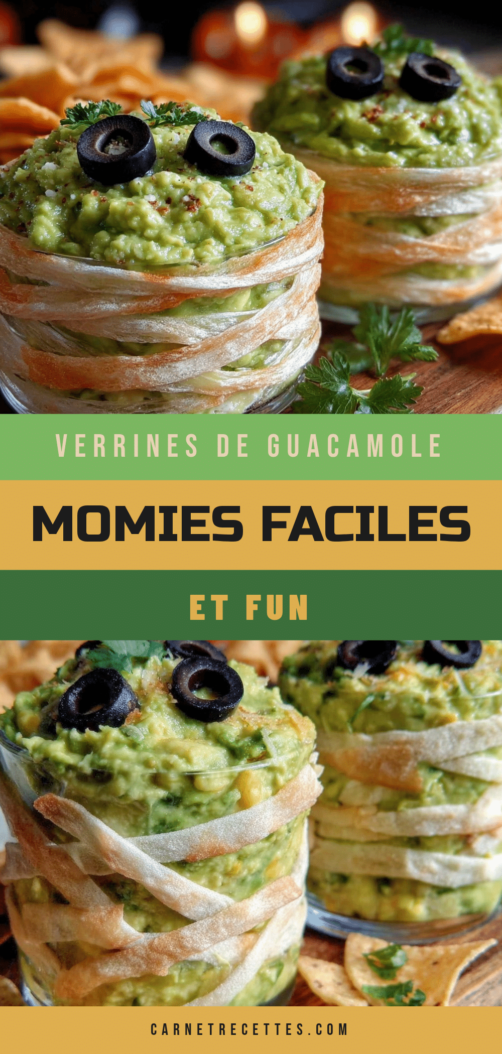 verrines de guacamole momies halloween recipe
