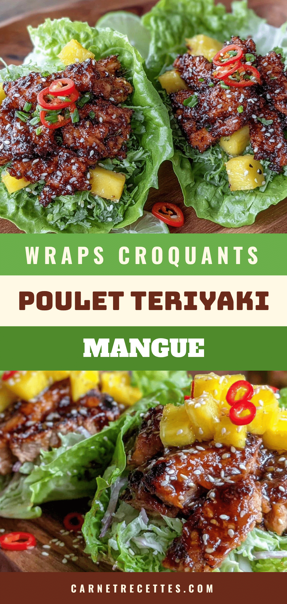 wraps de laitue au poulet teriyaki et mangue recipe