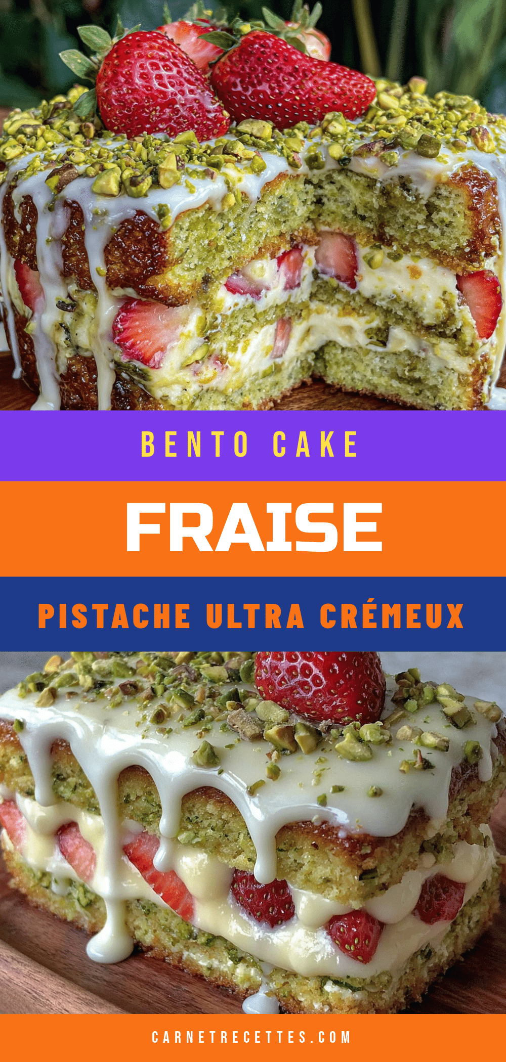 bento cake fraise-pistache recipe