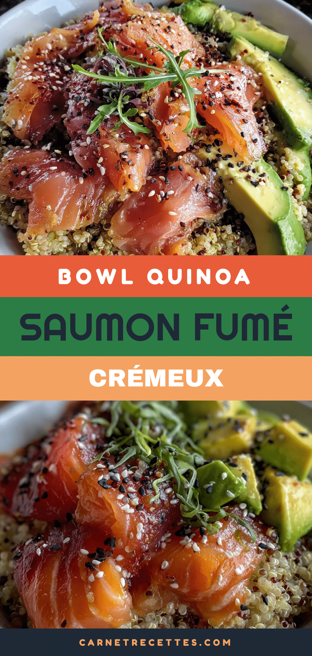 bol quinoa healthy saumon fumé crémeux recipe