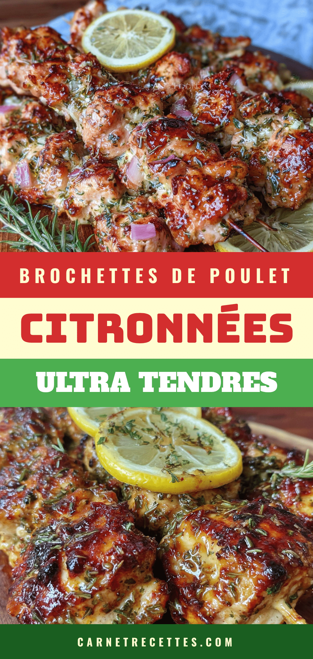 brochettes de poulet mariné citron et herbes de Provence recipe