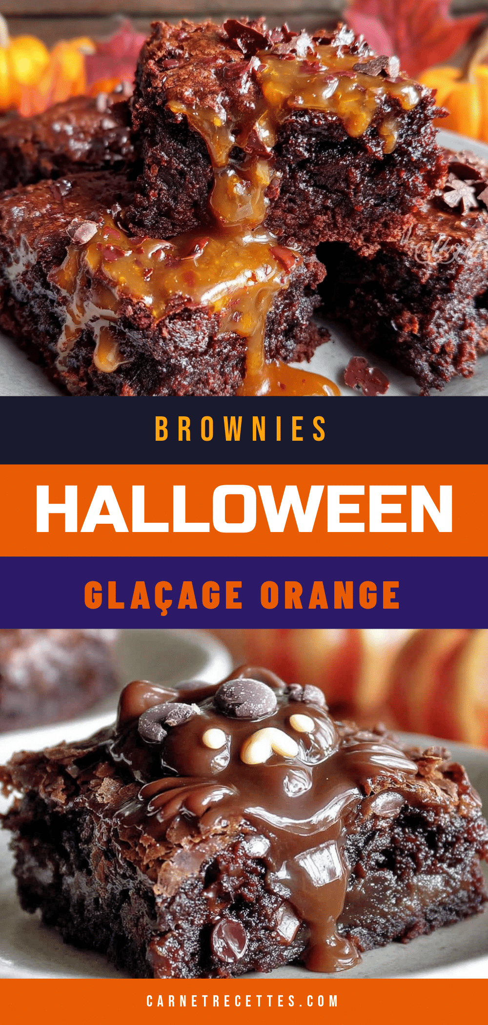 brownies dhalloween au glaçage orange recipe