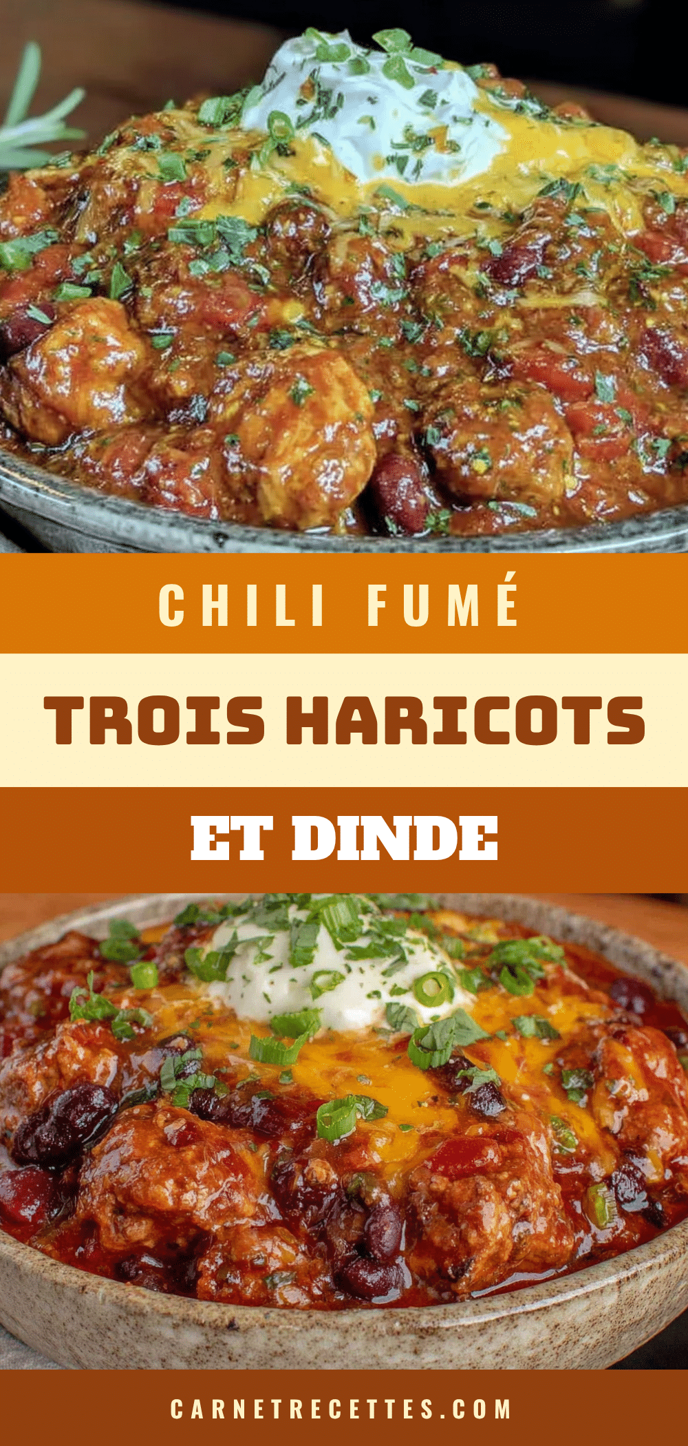 chili fumé aux trois haricots et dinde recipe