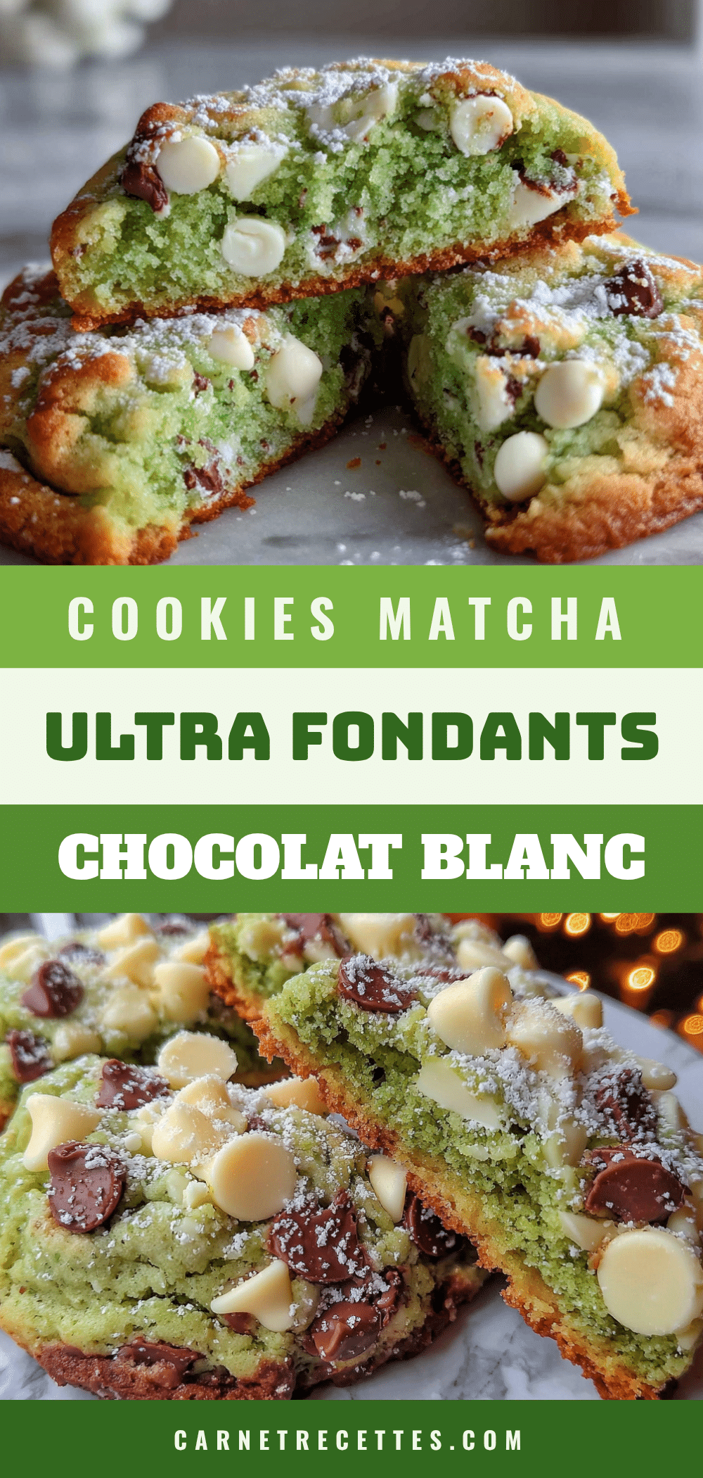cookies fondants au matcha et chocolat blanc recipe