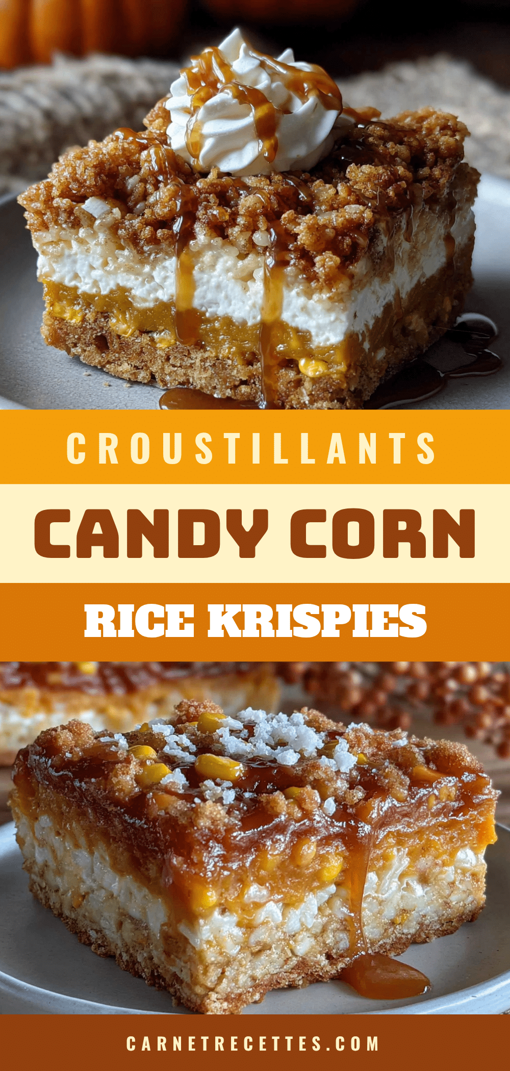 Croustillants Candy Corn Rice Krispies recipe