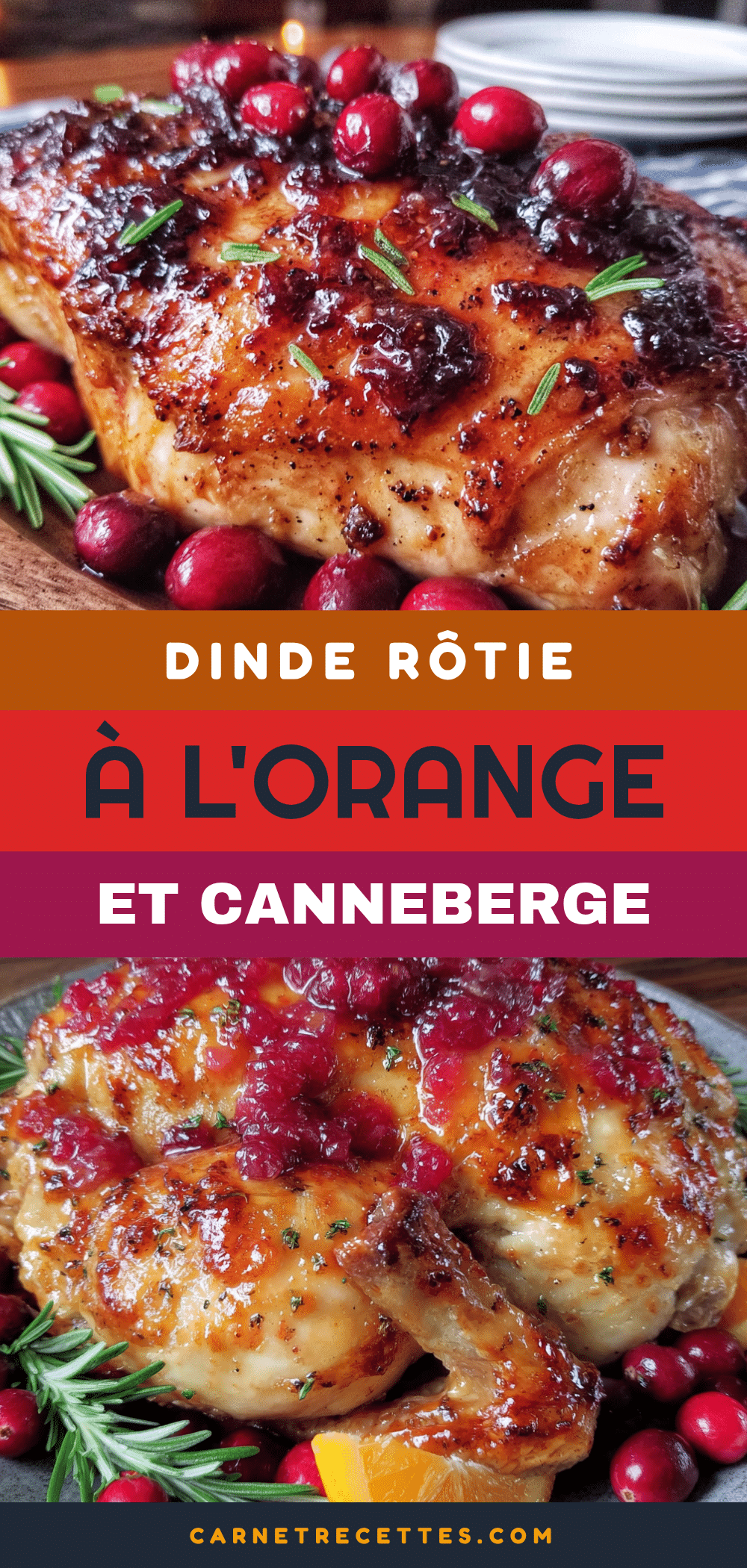 dinde rôtie à lorange et canneberge glacée recipe