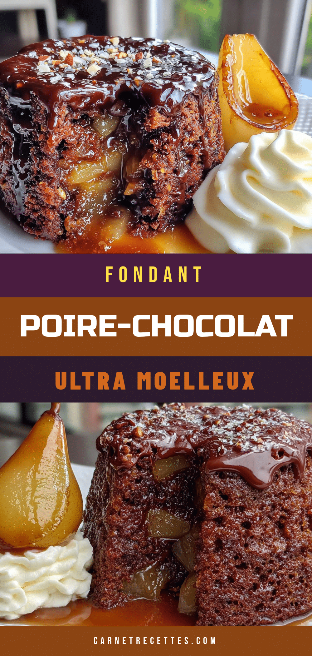 fondant poire-chocolat sans beurre recipe