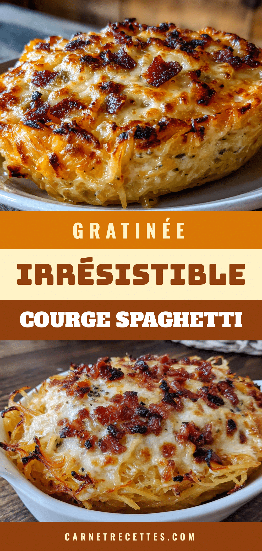 gratin de courge spaghetti au fromage et lardons recipe