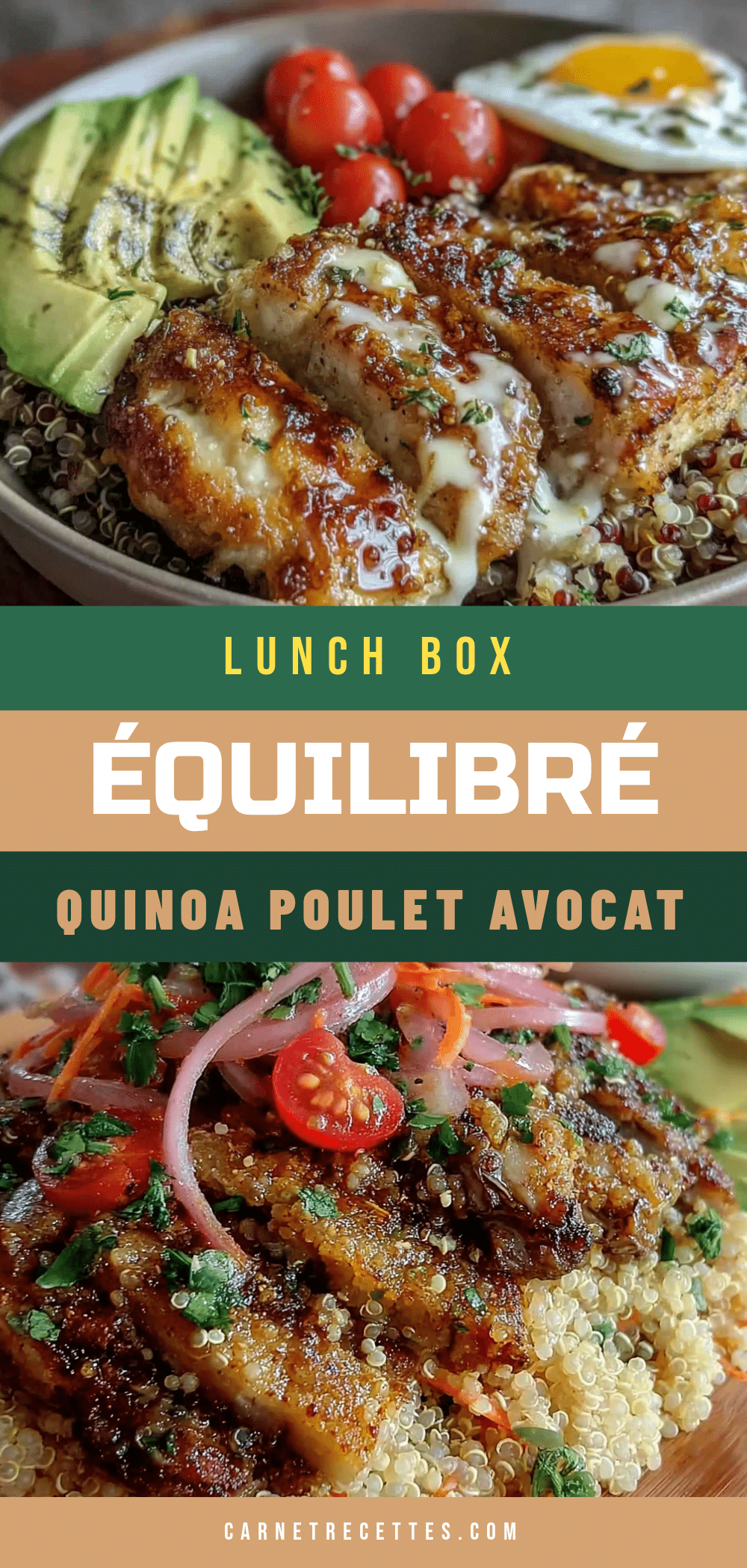 lunch box équilibré quinoa poulet avocat recipe