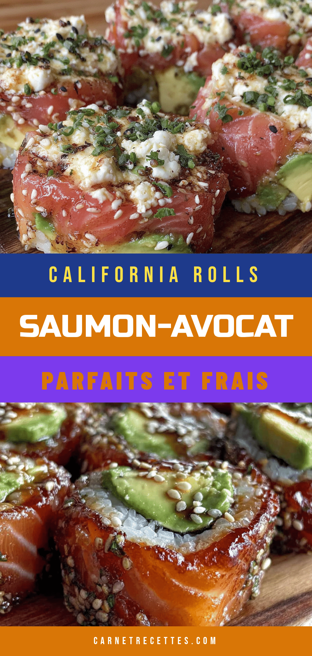 parfaits california rolls saumon-avocat faits maison recipe