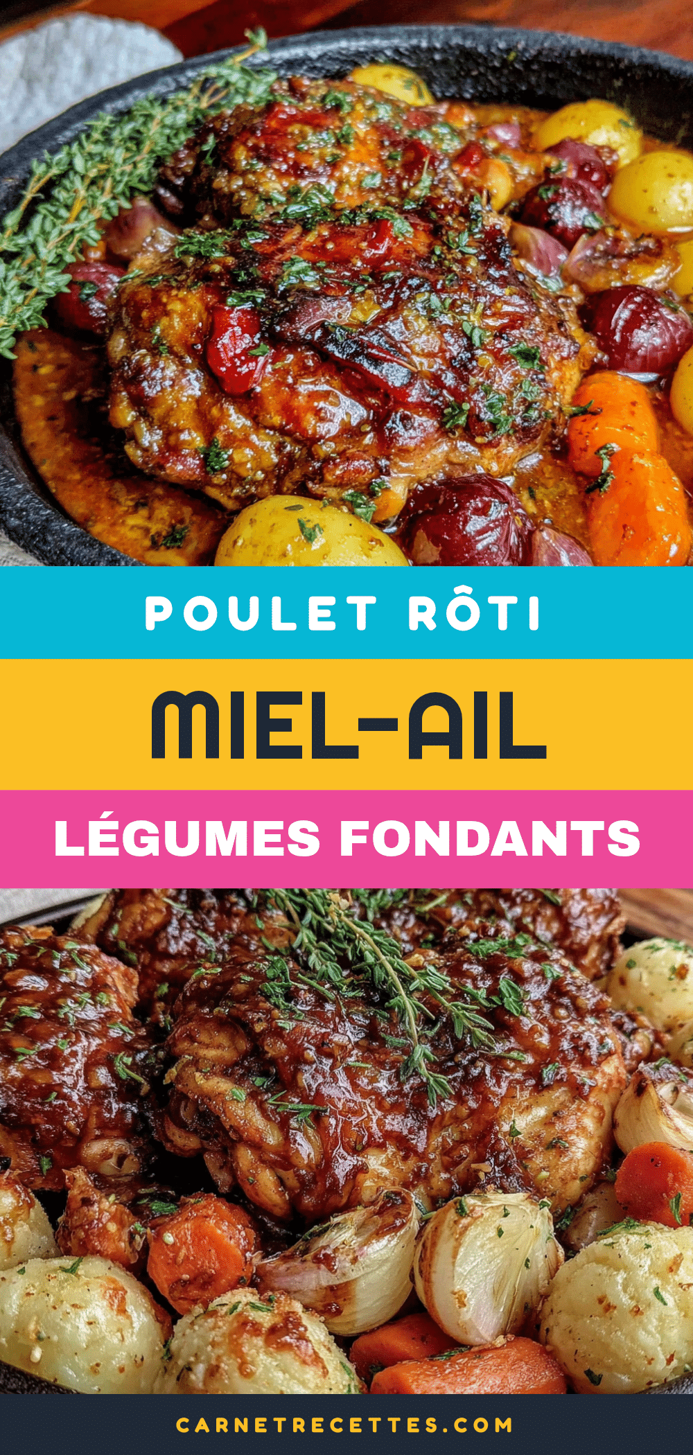 poulet miel-ail rôti aux légumes racines recipe