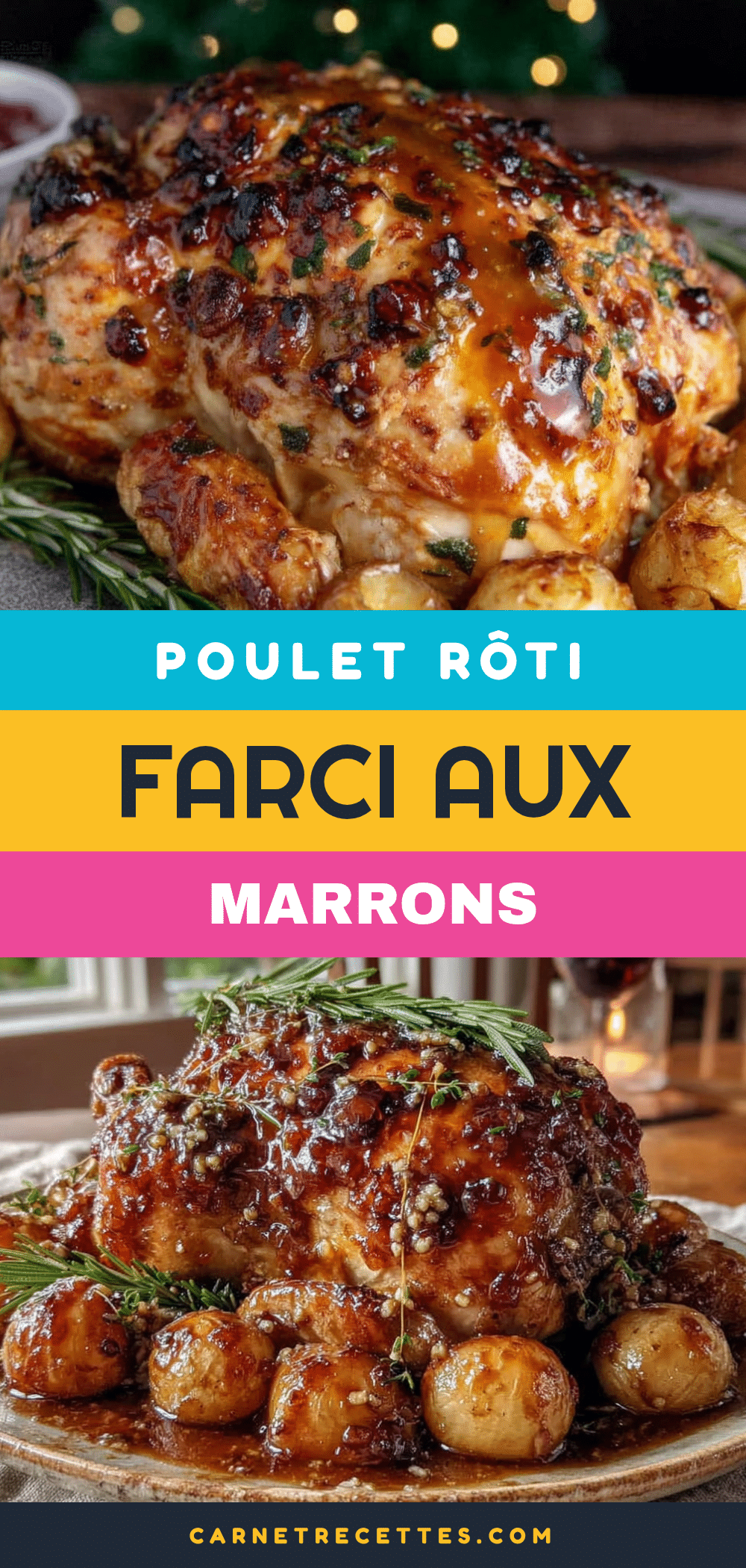 poulet rôti farci aux marrons recipe