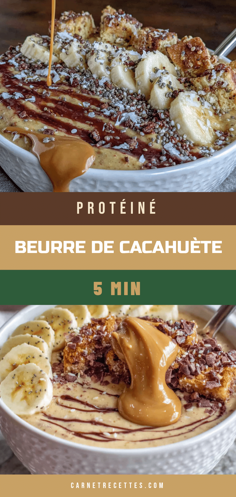 smoothie bowl protéiné au beurre de cacahuète recipe
