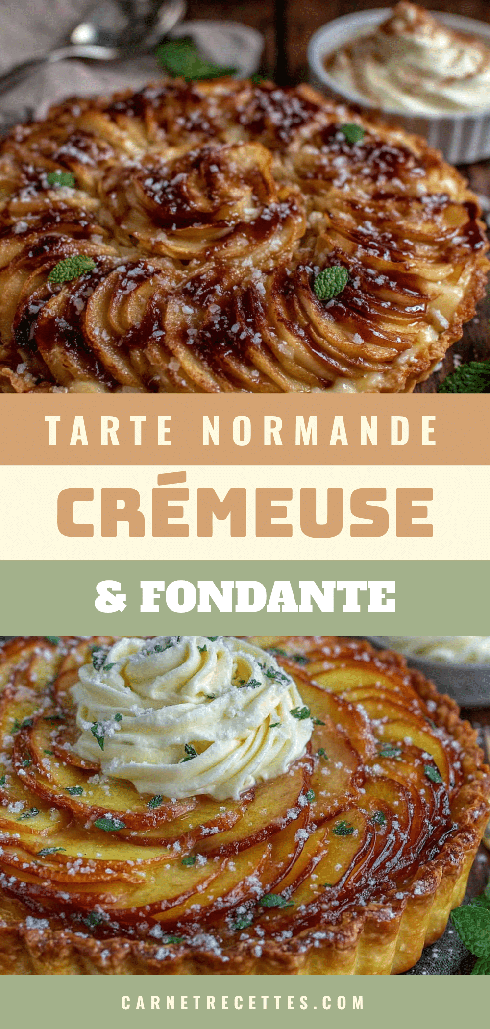 tarte aux pommes normande à la crème fraîche recipe