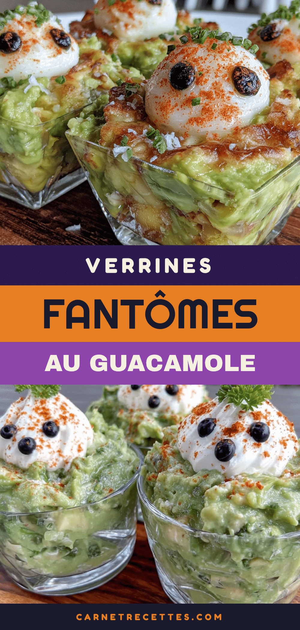 verrines fantômes crémeuses au guacamole recipe
