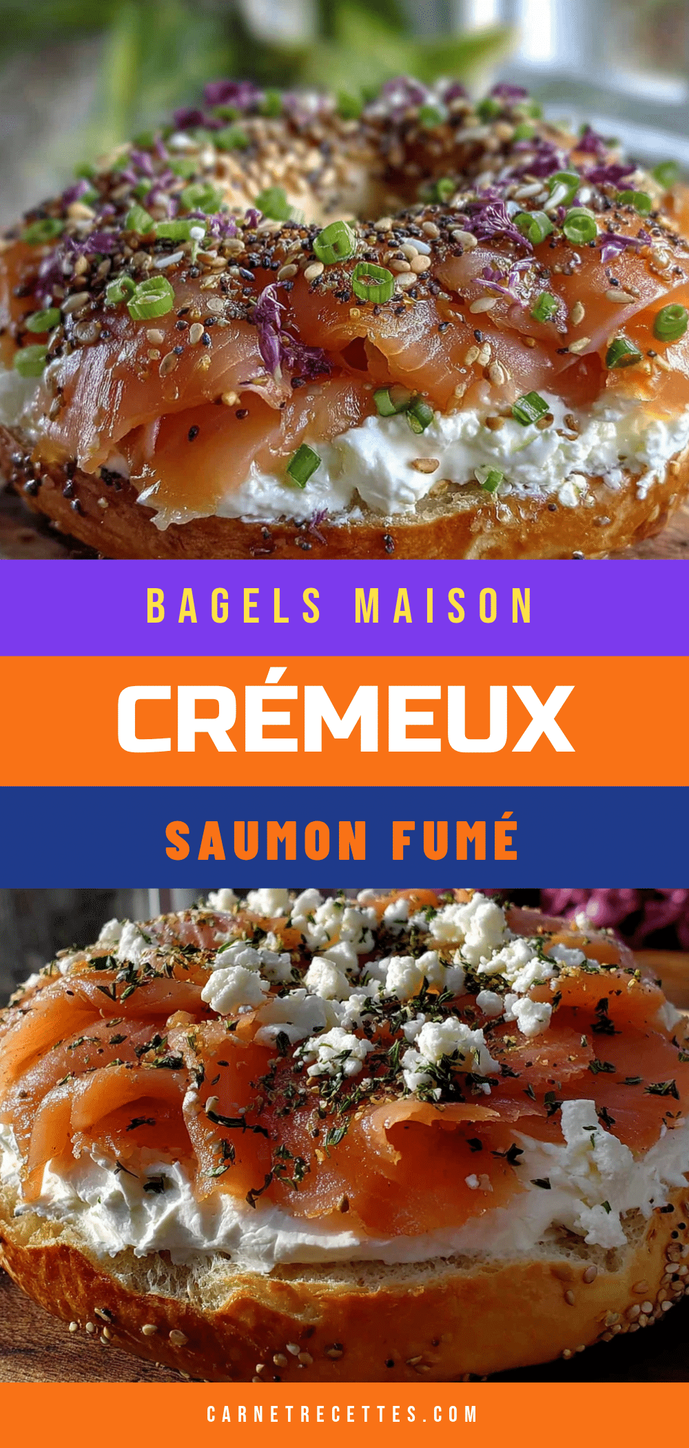 bagels maison crémeux au saumon fumé recipe