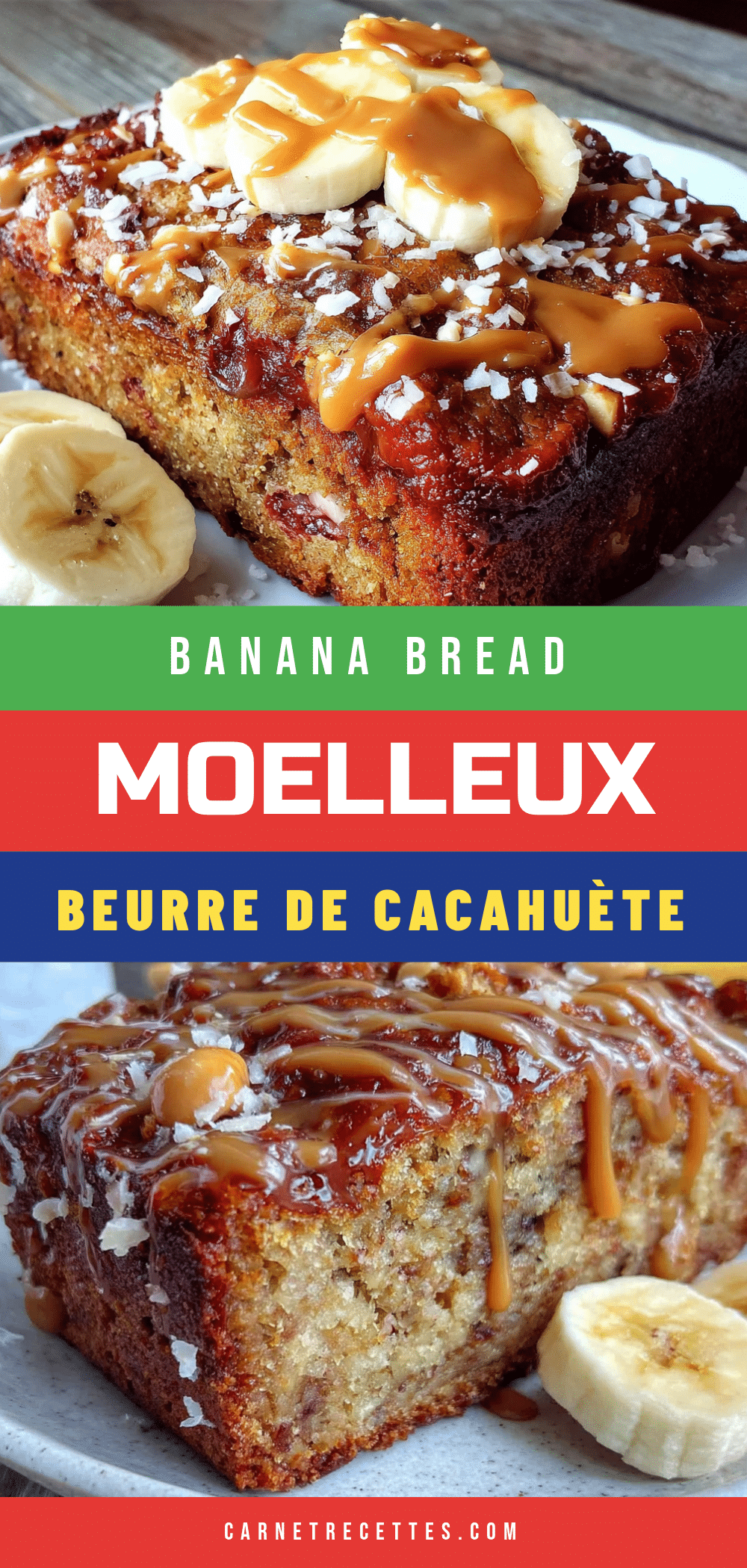 banana bread moelleux au beurre de cacahuète recipe