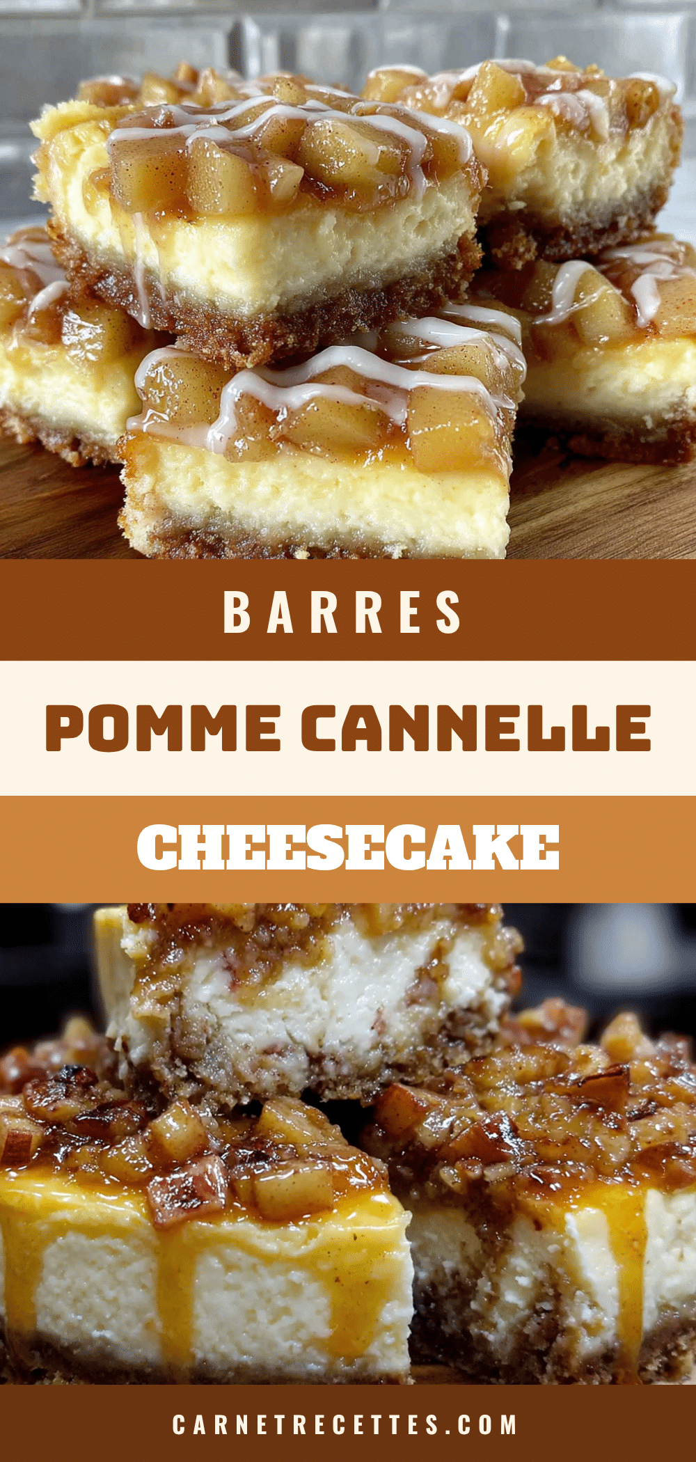 barres cheesecake pomme cannelle recipe