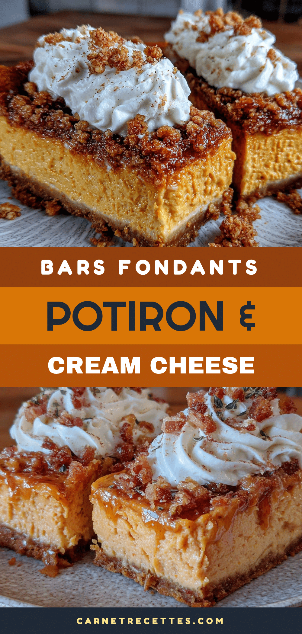 barres fondantes potiron cream cheese recipe