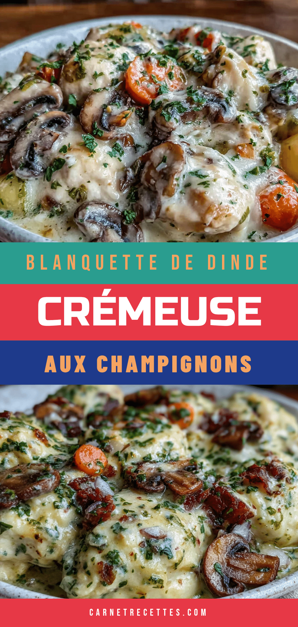 blanquette de dinde crémeuse aux champignons recipe