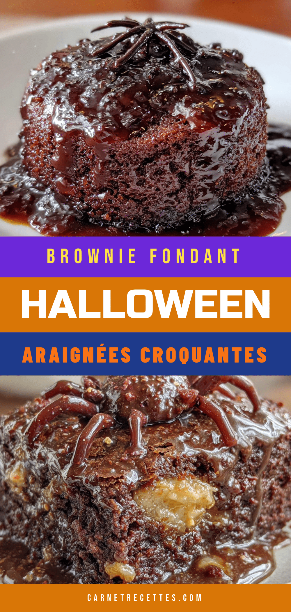 brownie fondant aux araignées croquantes recipe